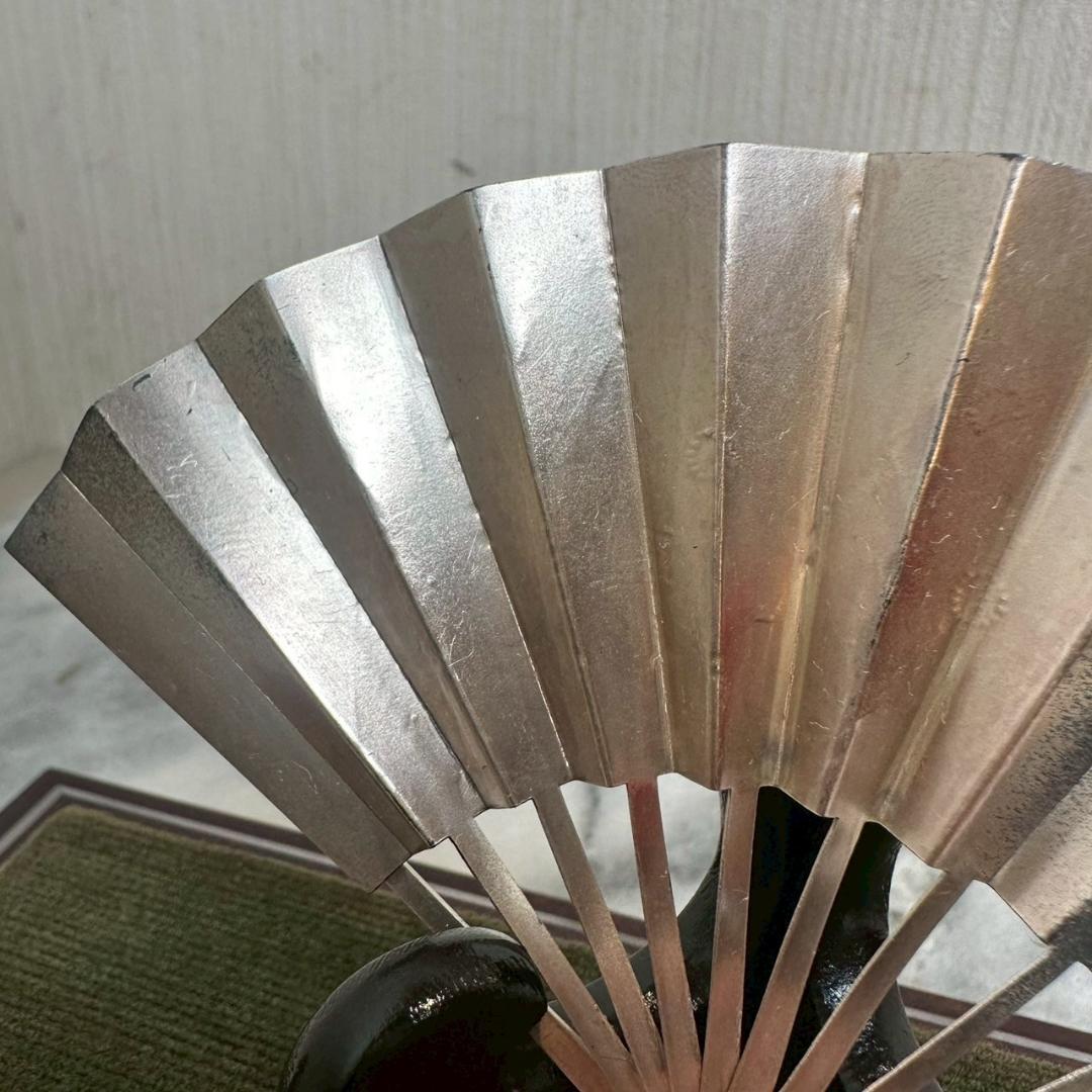 iΦ【 希少 】武比古作 純銀 扇 松竹梅 4.5号 刻印あり