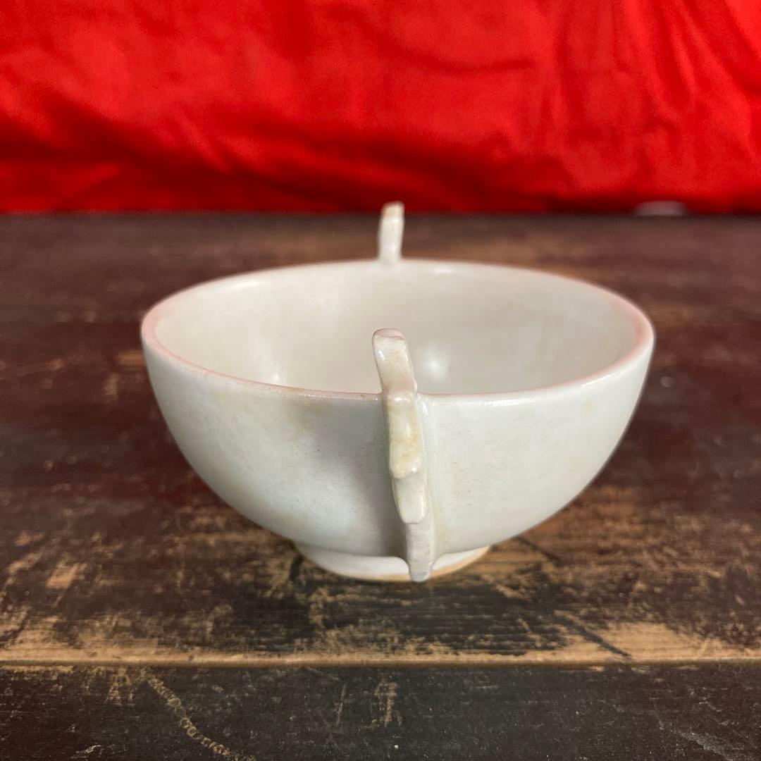 李朝　白磁　耳盃