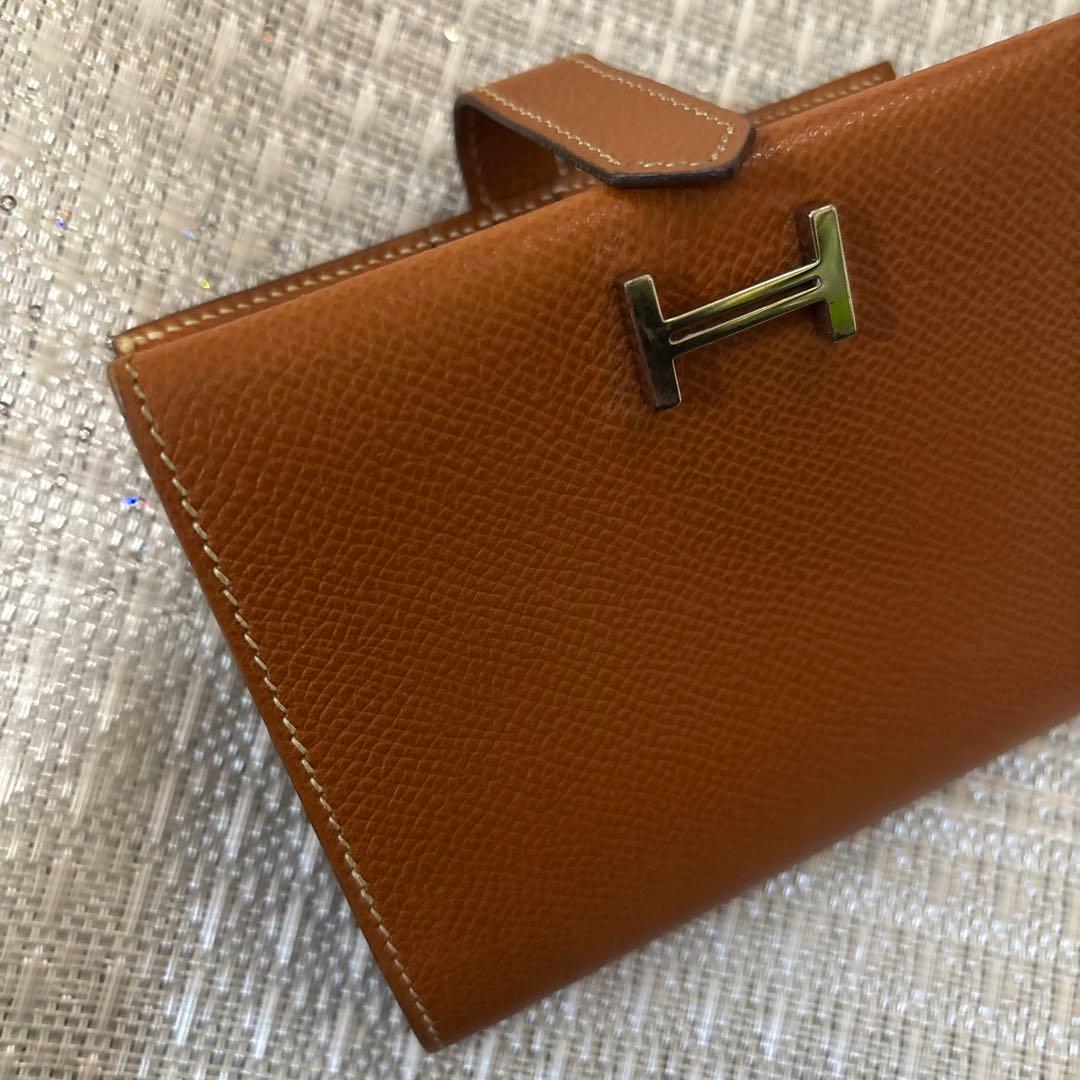 セール★ エルメス　ゴールド　ブラウン　エプソン