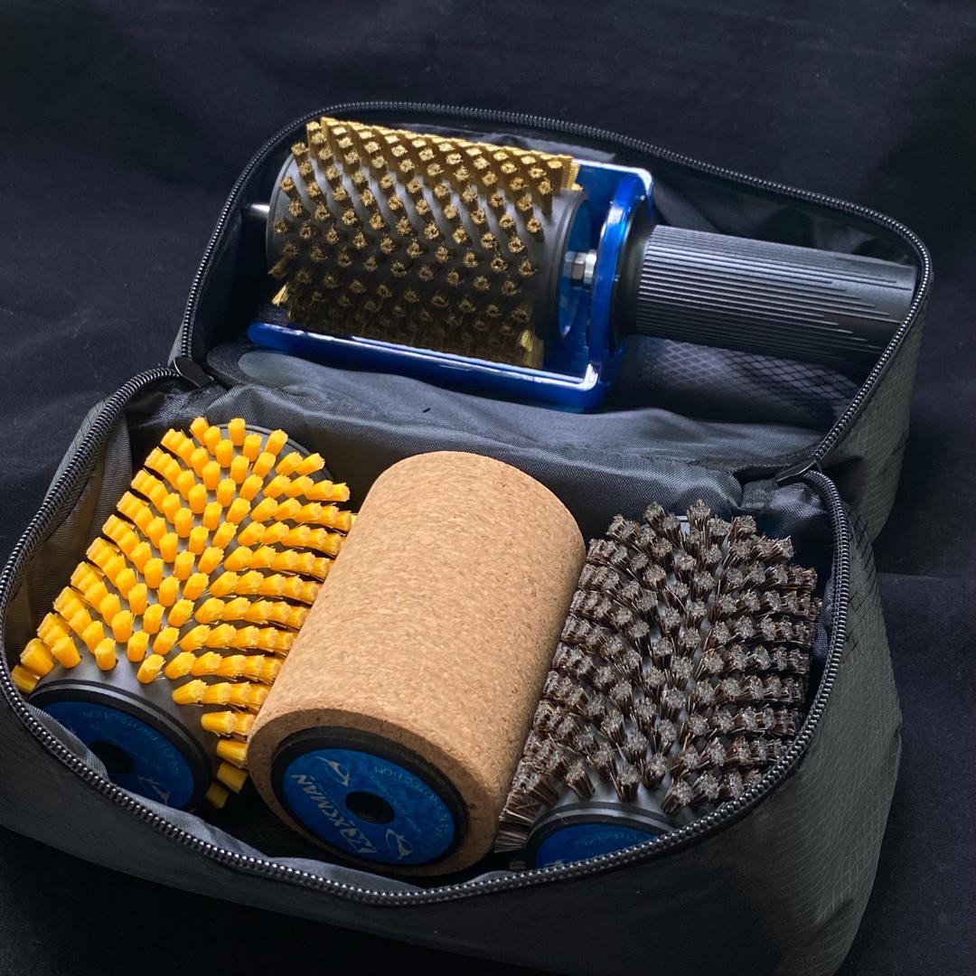 ロトブラシ４点（ブロンズ、馬毛、ナイロン、コルク）＋シャフトハンドルセット