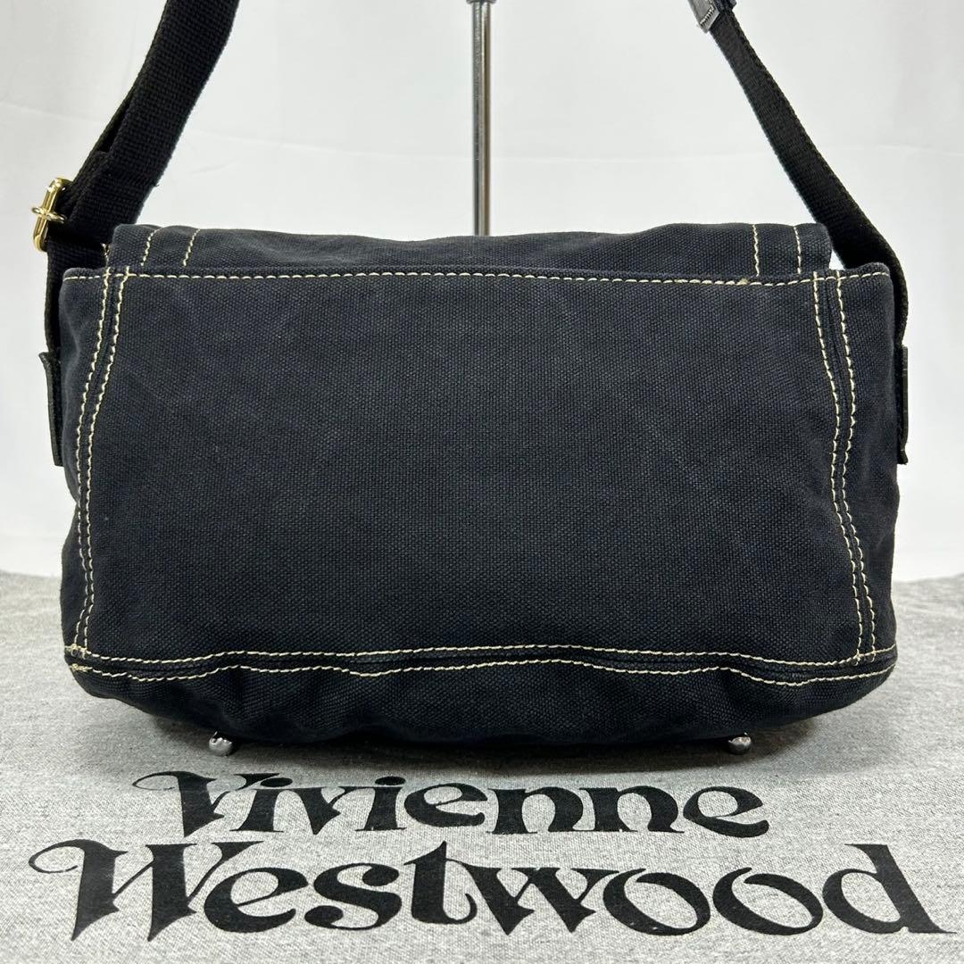 【極美品】ヴィヴィアンウエストウッド ショルダーバッグ キャンバス オーブ 黒