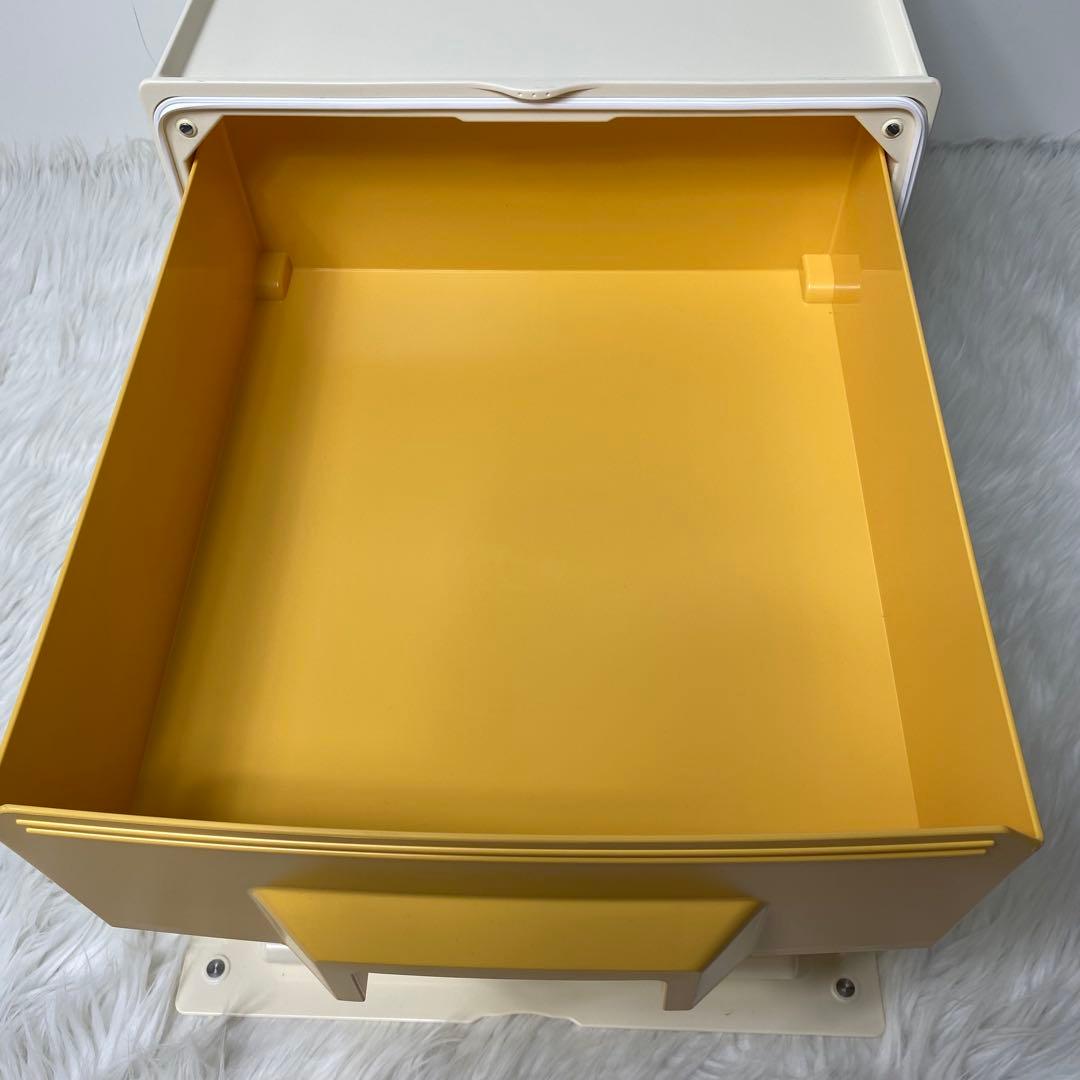 Tupperware スーパーチェスト ミニ 引出し２段 アイボリー白系