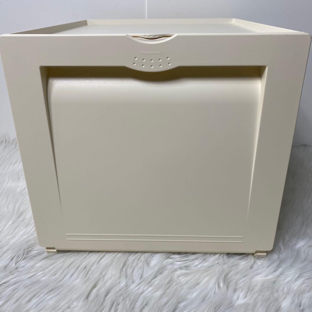 Tupperware スーパーチェスト ミニ 引出し２段 アイボリー白系