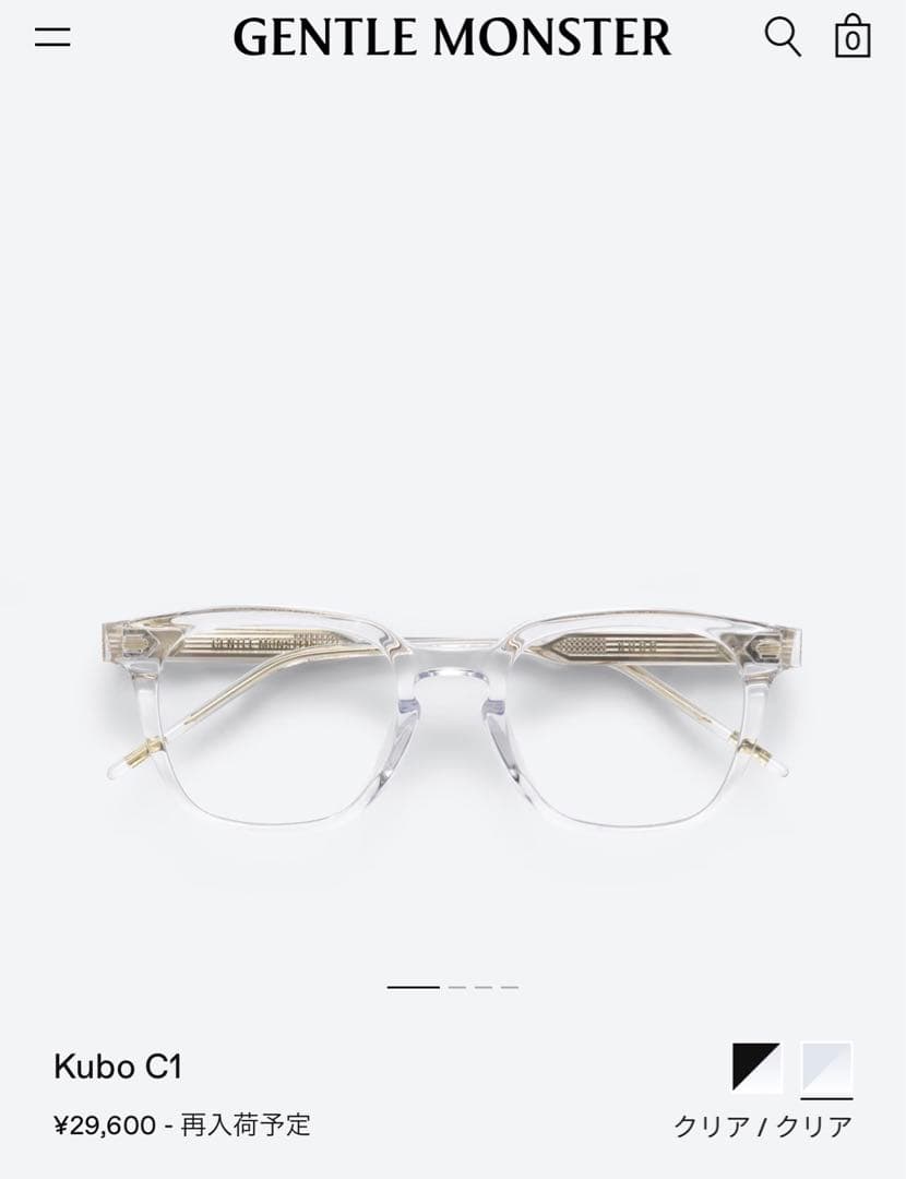 未使用に近い 試着のみ ジェントルモンスター series S KUBO クリア