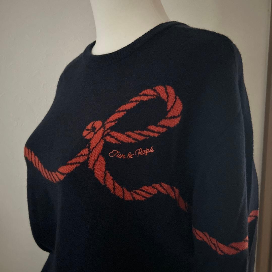 【美品】JUN&ROPE ネイビー ゴルフ セーター