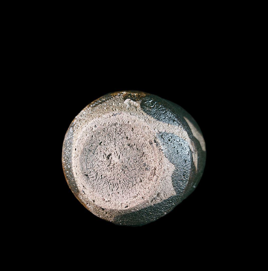 ■唐津焼 丸田宗彦 黒唐津ぐい呑 共箱、共布、栞全揃い 逸品引出黒 #ぐい呑み