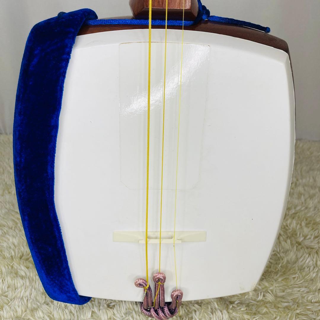 三味線 花梨材 太棹 胴破れなし 人口革 正寸