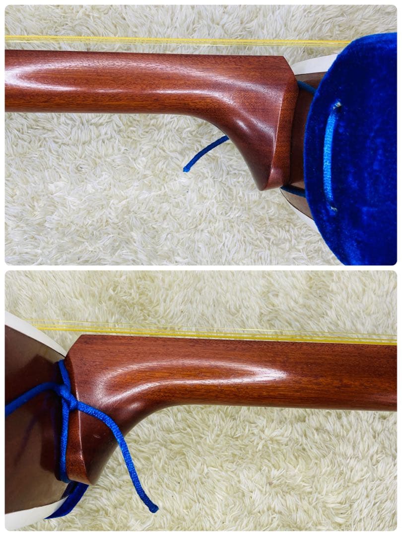 三味線 花梨材 太棹 胴破れなし 人口革 正寸