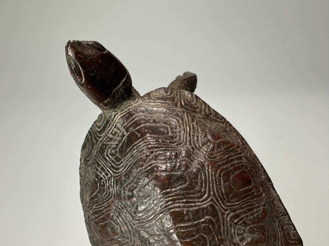 銅製　亀　置物　文鎮　在銘有