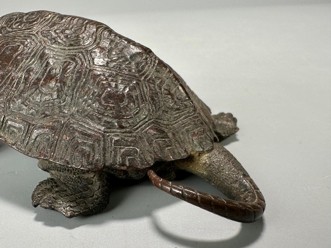 銅製　亀　置物　文鎮　在銘有