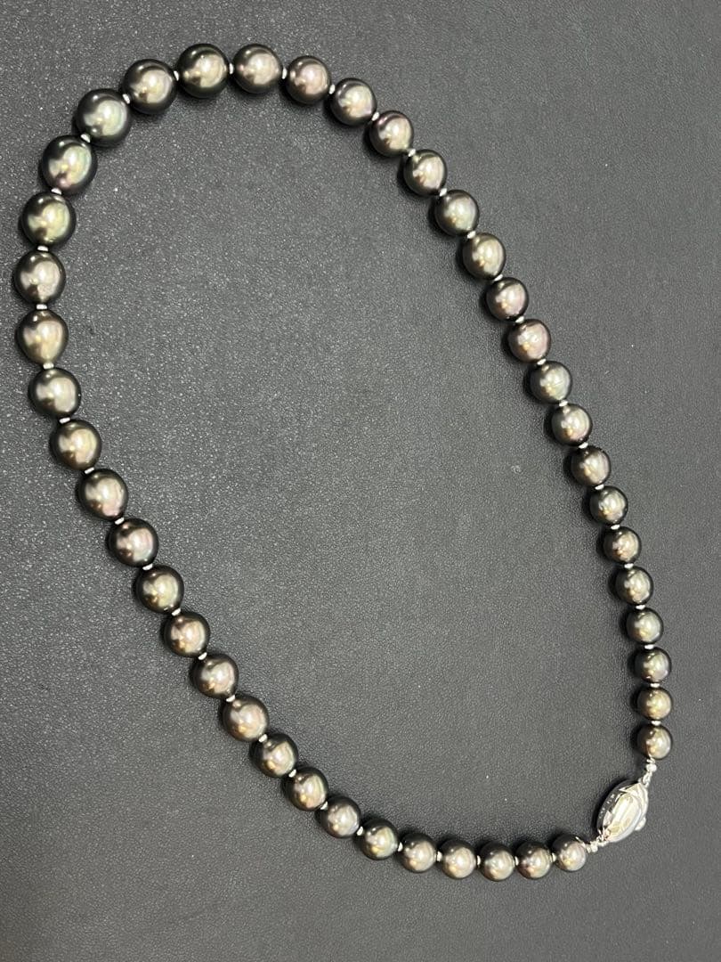 黒蝶真珠ネックレス　ブラックパール　8mm-10.5mm