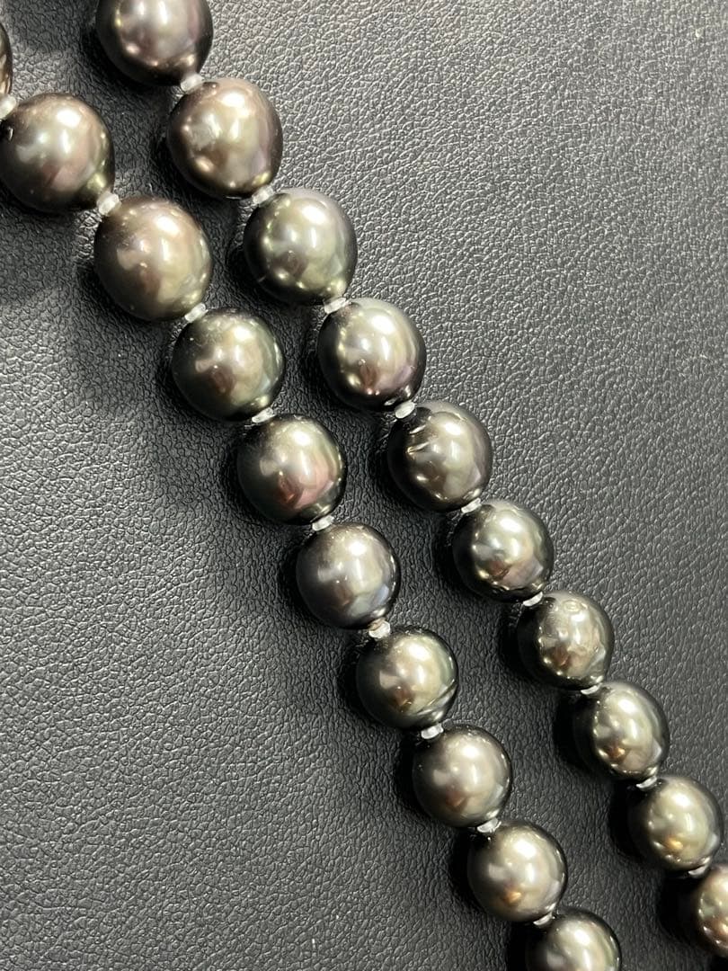 黒蝶真珠ネックレス　ブラックパール　8mm-10.5mm