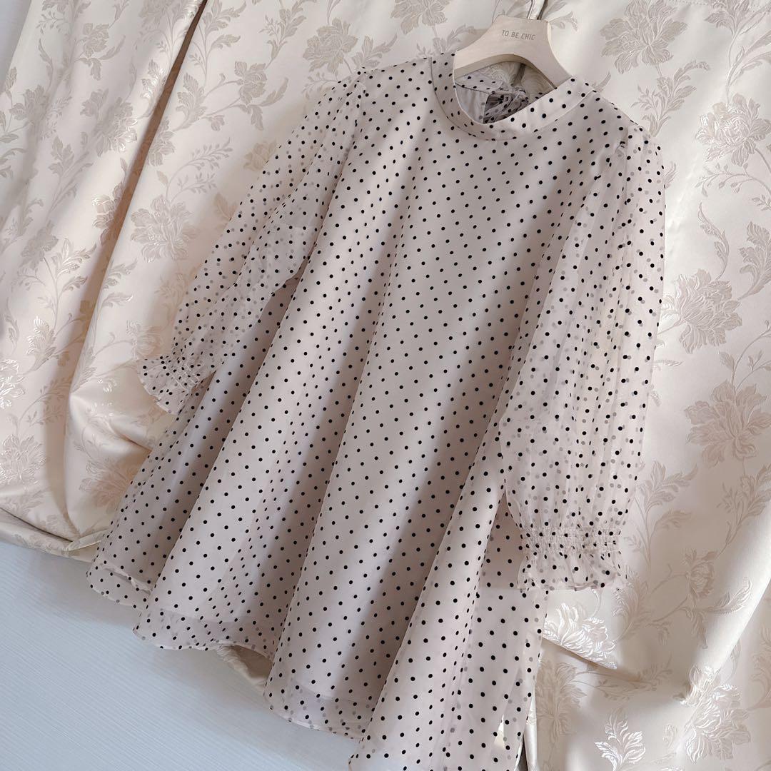 美品 大きいサイズ ローズティアラ リボン ドット柄 チュニック