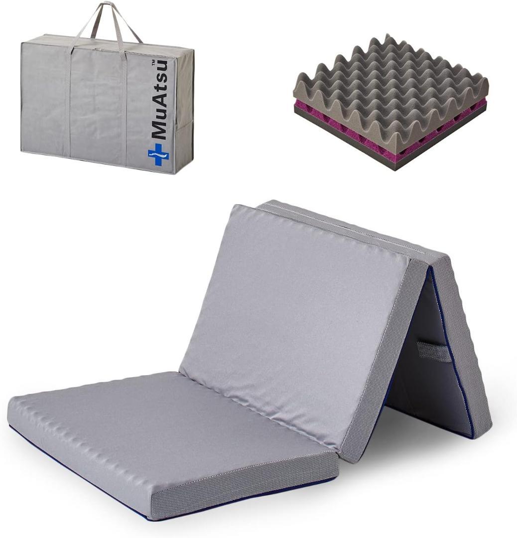 【ほぼ新品！】20年ムアツマットレス/シングル/レギュラー/三つ折り/3層構造