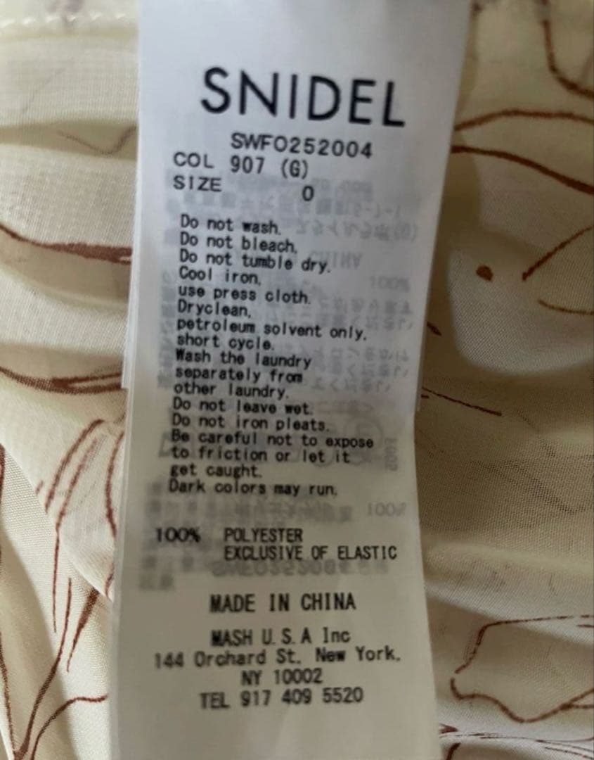 スナイデル　Sustainable20周年プリントワンピース　G