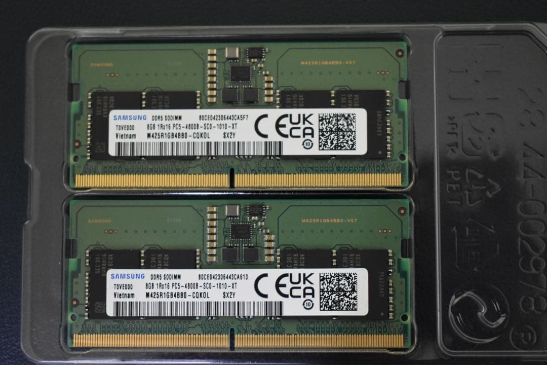 Samsung DDR5-4800 16GB（8GB×2）SO-DIMM