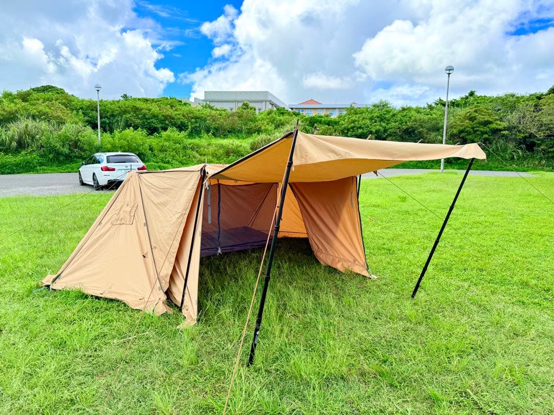 バンドック☆ソロベースex☆フロントウォール&純正二又ポール2本付☆人気の改良型