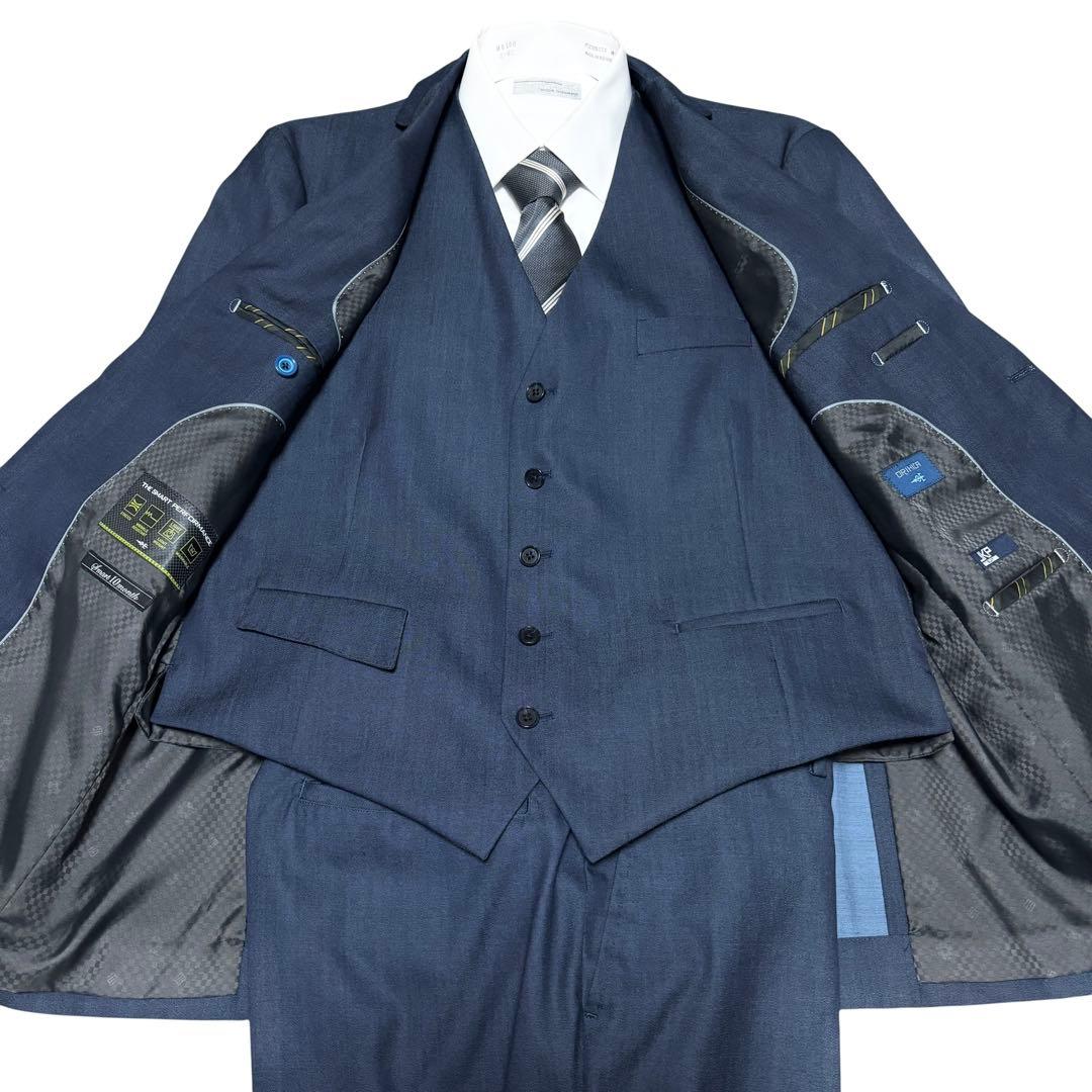 美品 ORIHICA オリヒカ 3ピース スーツ ウォッシャブル ネイビー M