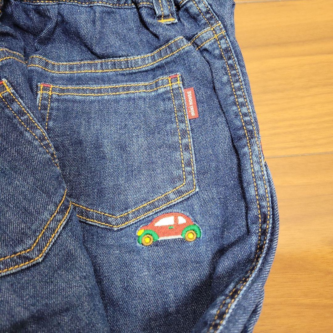 新品　ミキハウス　長袖Tシャツ　チェックシャツ　ロゴデニムパンツ　130