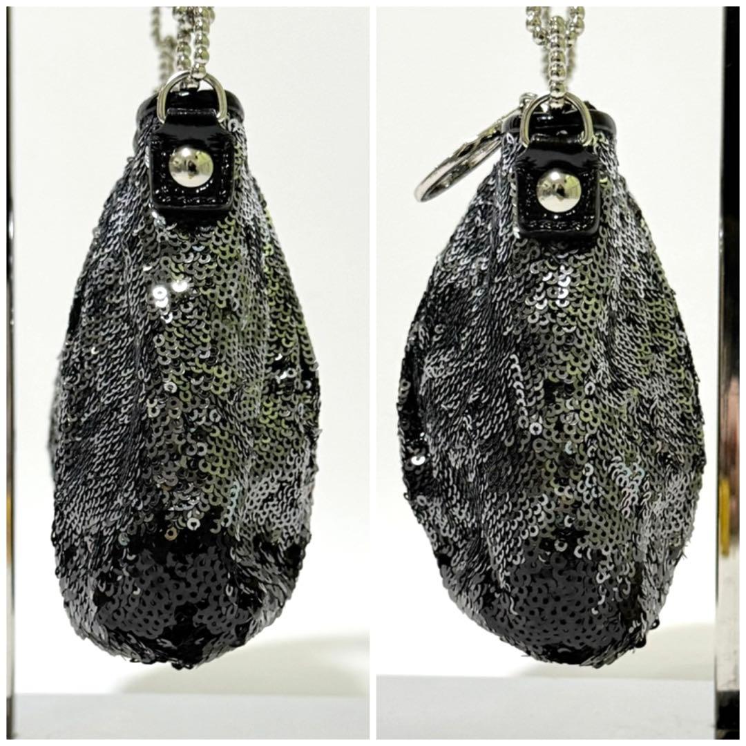 バッグ Coach Poppy Sequin Pouch with Chain