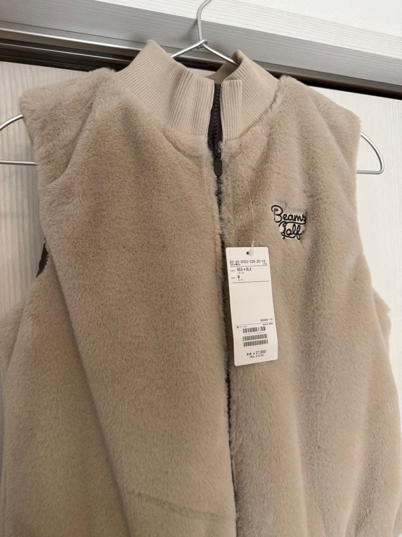 未使用　ビームスゴルフ　beams golf ワンピース　ダウン　　ファー　M
