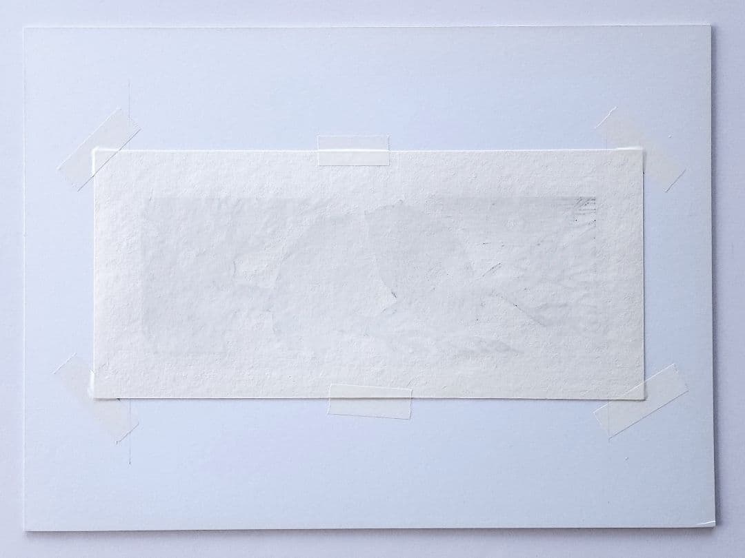 手島圭三郎　 昼の月 木版画 14/200 直筆サイン