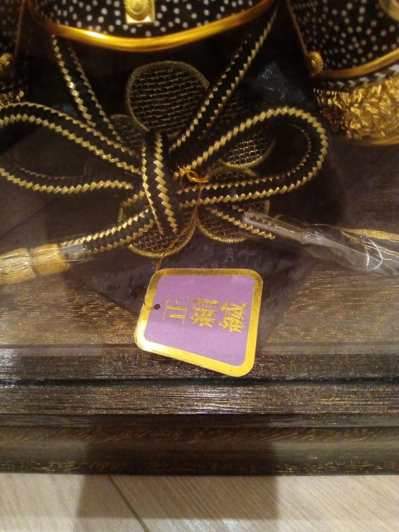 【平安水宝作】伊達政宗公　兜飾り　８号　正絹織