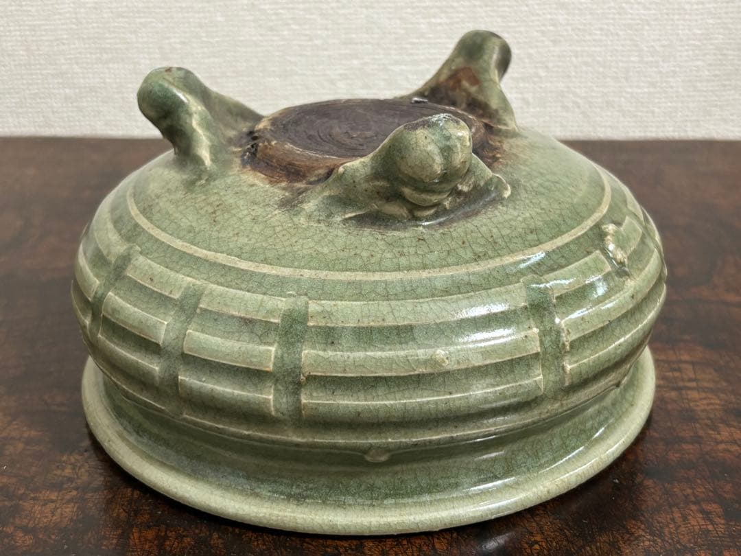 完品!　明時代　龍泉窯青磁香炉　七官青磁 　　(検)唐物 中国古玩 骨董 香爐