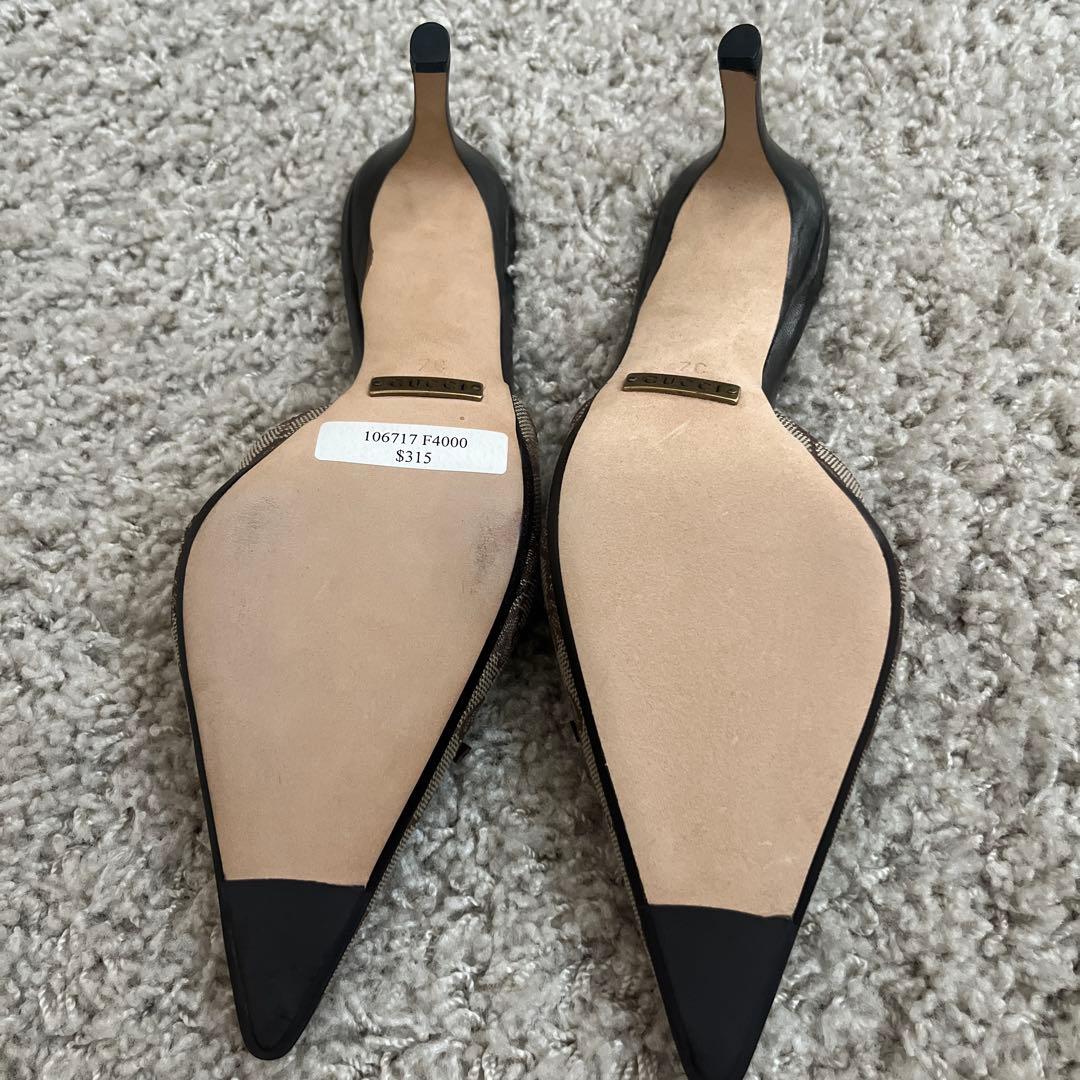 GUCCI ポインテッドトゥミュール ブラウン/ベージュ