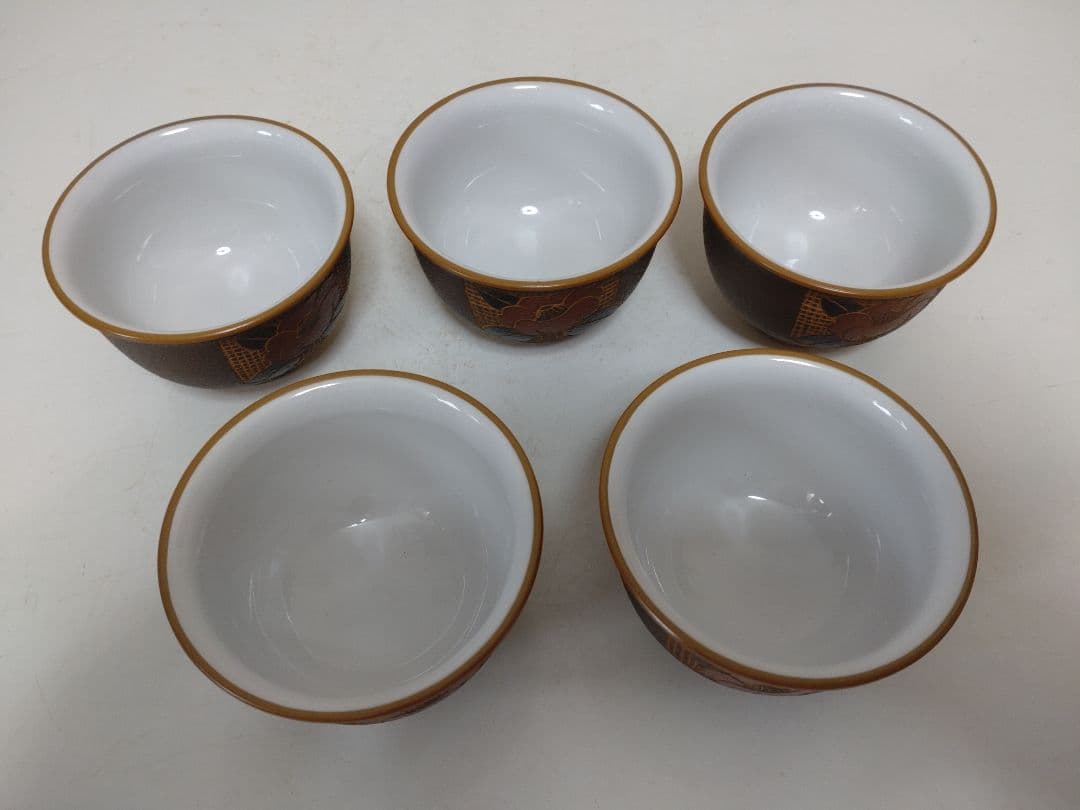 常滑焼 甚秋造 茶器揃 急須 煎茶碗五客 共箱