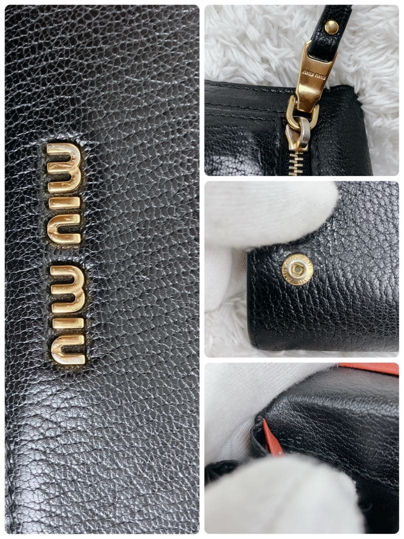 たまこ ミュウミュウ 長財布 フラップ　マドラスレザー バイカラー