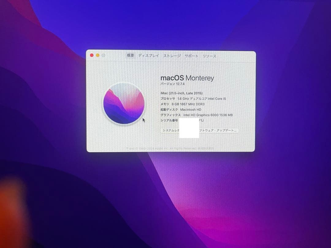 Macデスクトップ Apple iMac Retina 4K 21.5 2015 8GB 1TB