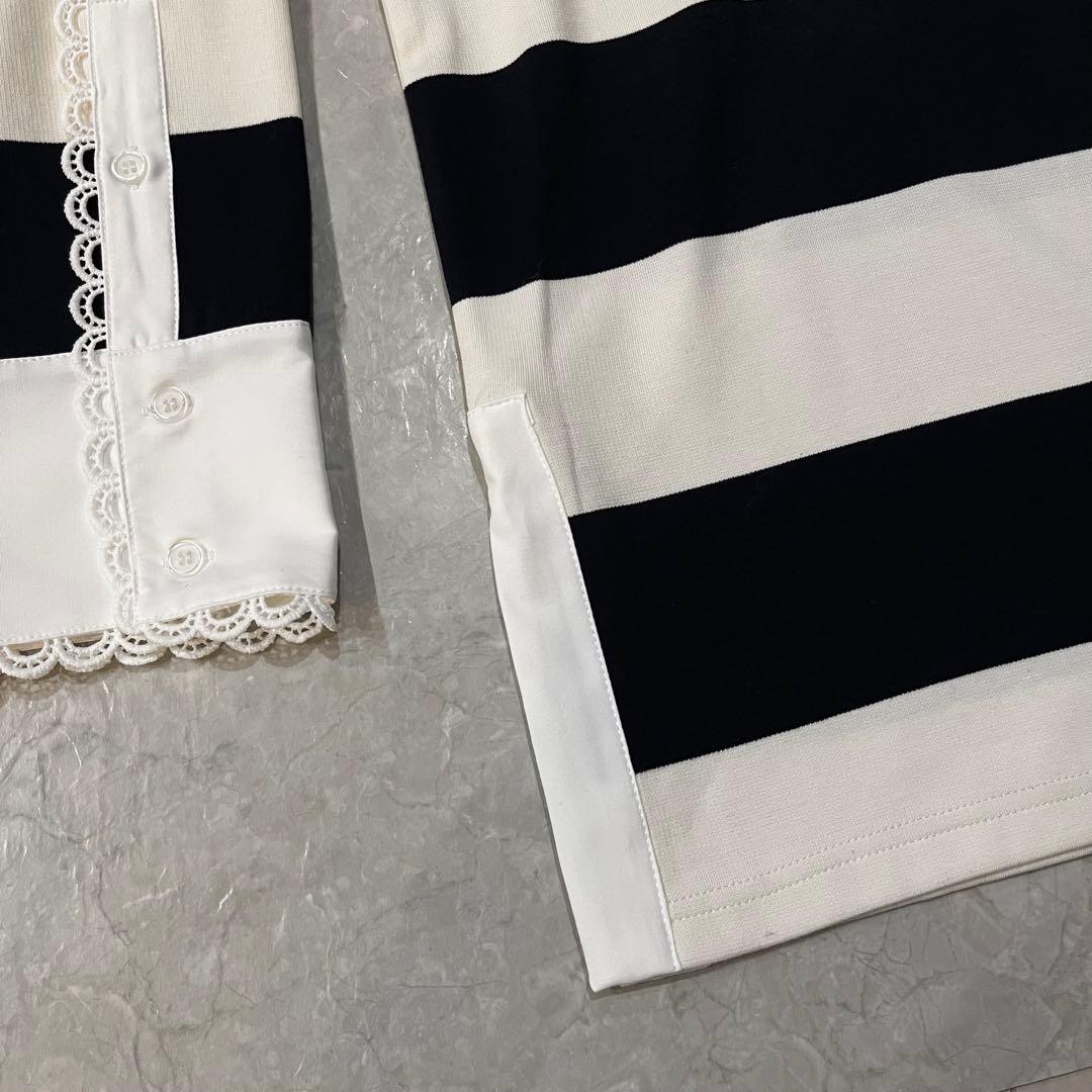 【新品未使用】Bibiy. ボーダー柄長袖トップス ラガーシャツ