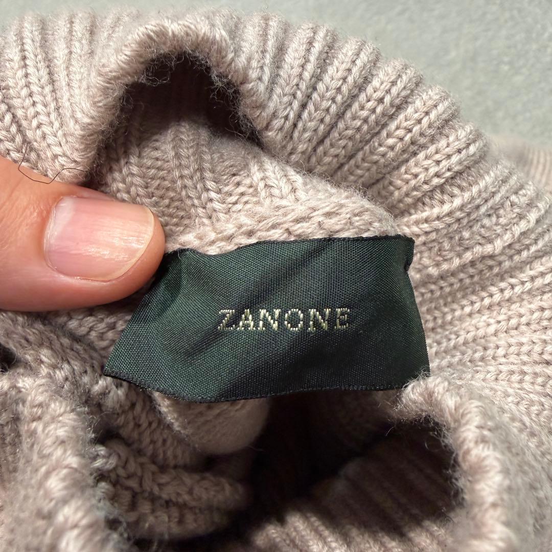 ザノーネ　5ゲージ　タートルネック　ニット　48サイズ　ブラウン