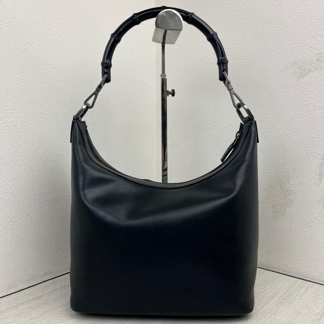 極美品✨ GUCCI グッチ ハンドバッグ ワンショルダー バンブー レザー