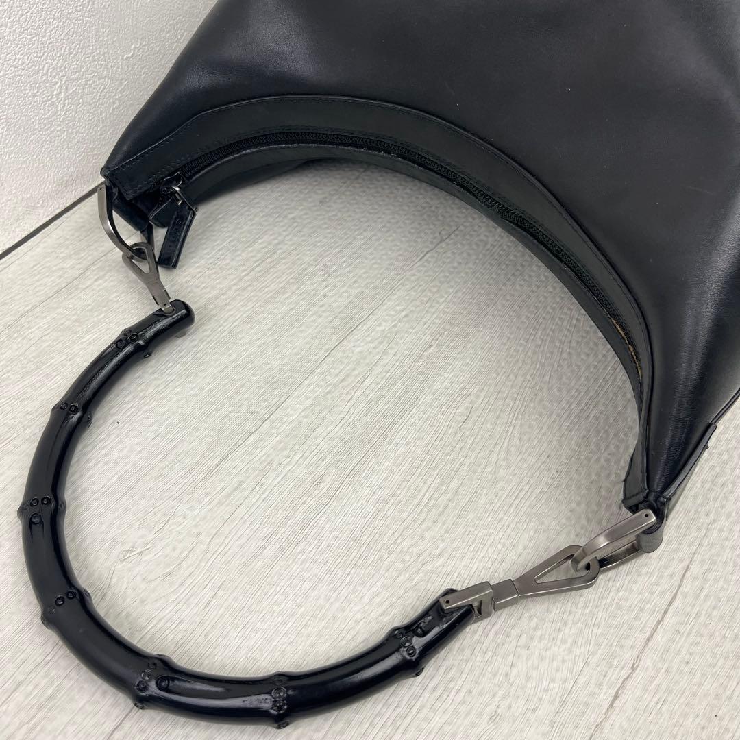 極美品✨ GUCCI グッチ ハンドバッグ ワンショルダー バンブー レザー