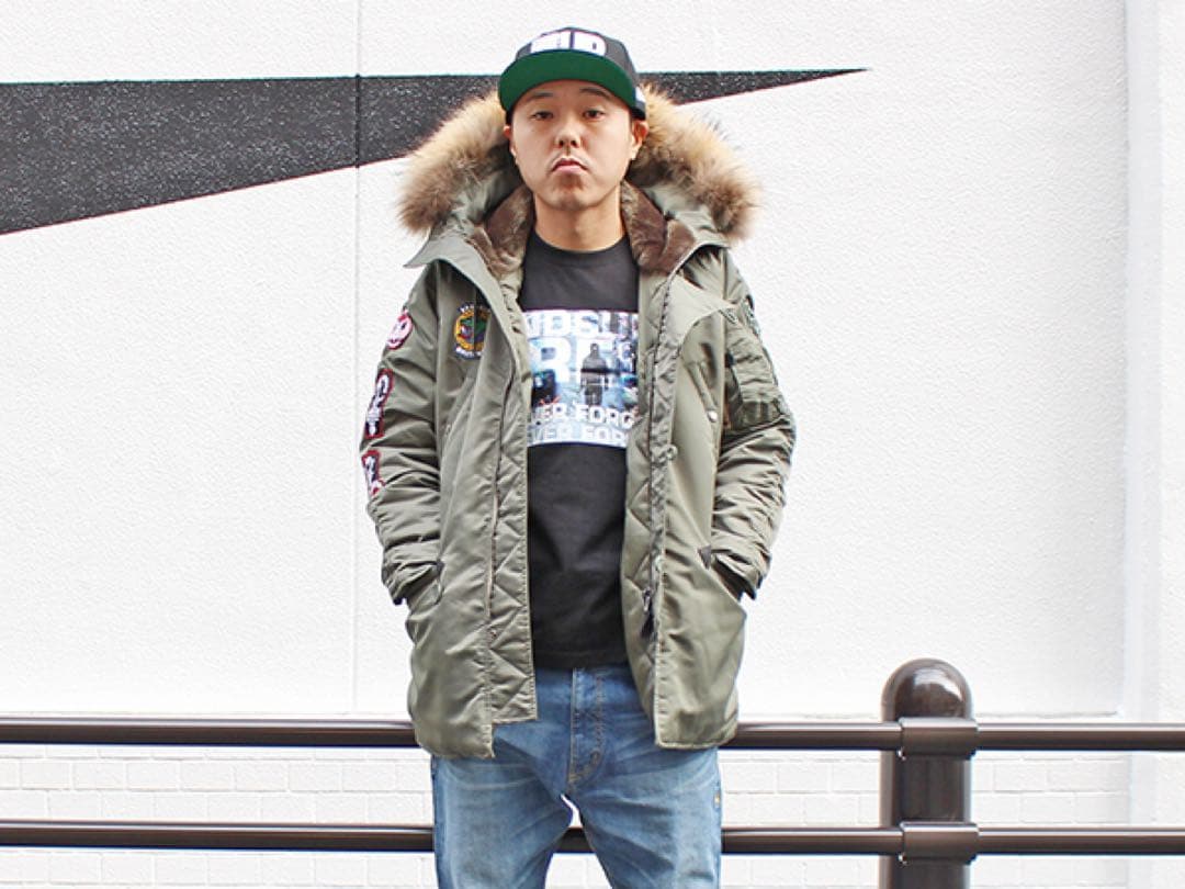 ANDSUNS AVIREXコラボミリタリージャケット N-3B XL