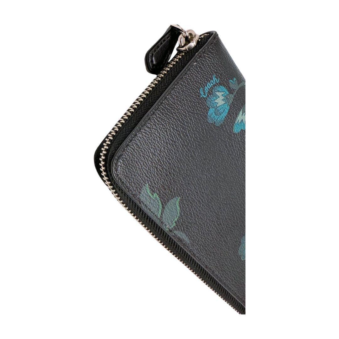 COACH コーチ ヴィクトリア フローラル ラウンドファスナー 長財布