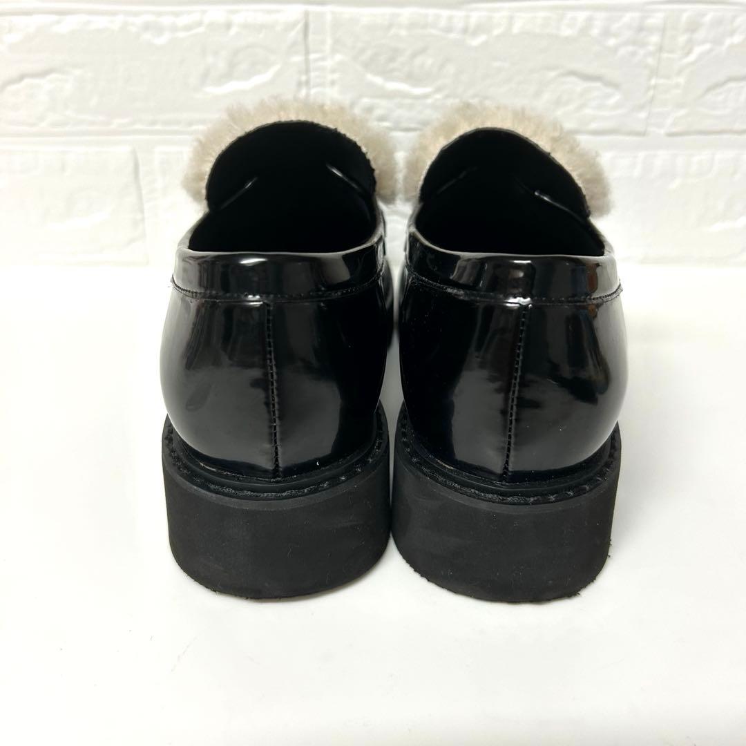限定値下✨ルタロン　厚底ローファー　エナメル　ボア　黒