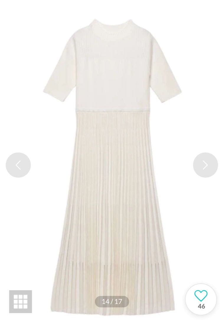 ボトルネックシアーニットワンピース （WHITE）