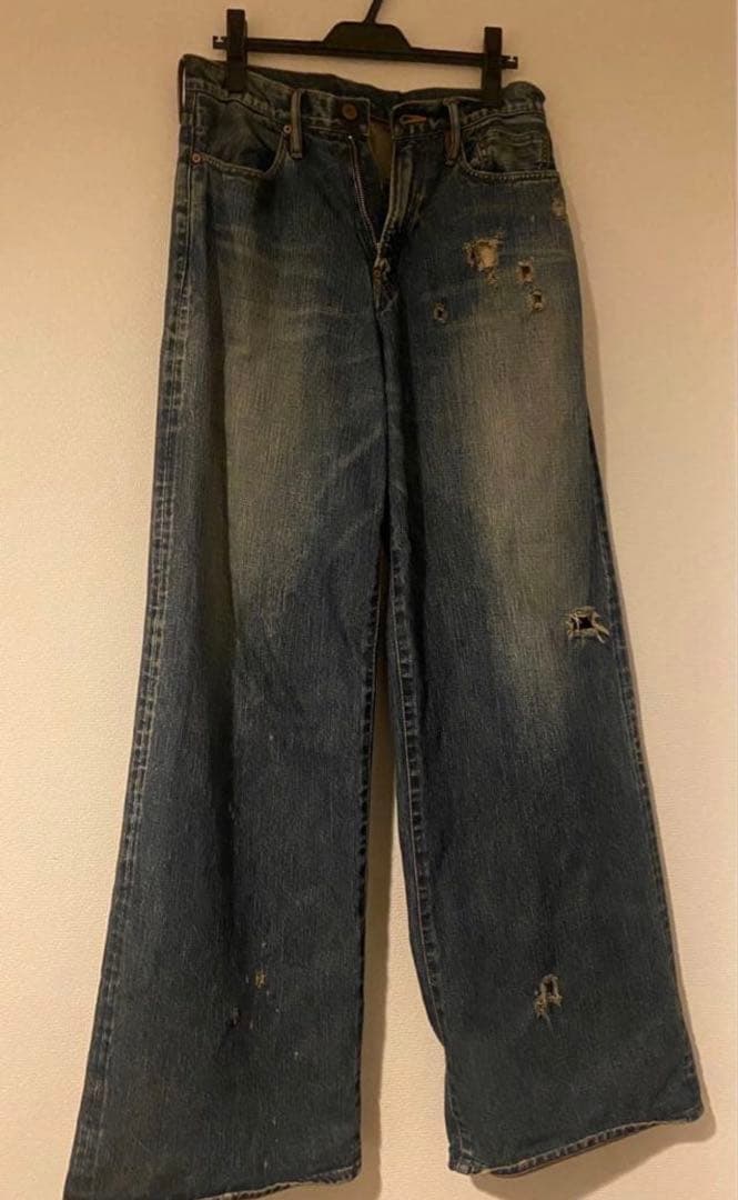 パンツ 24ss FADED MODERN DENIM WIDE TROUSERS