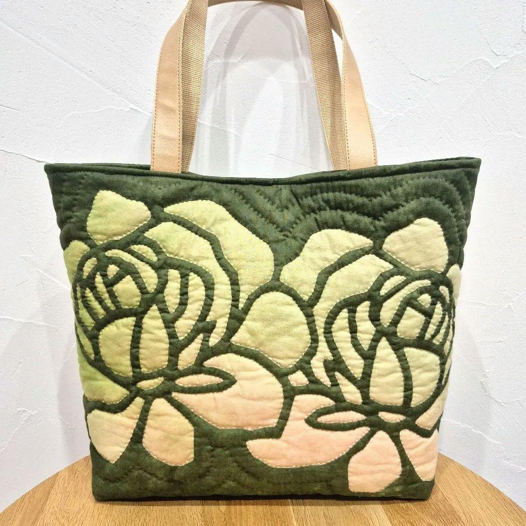 NO.218 ハワイアンキルト トートバッグ ハンドメイド ロケラニ(薔薇)♪