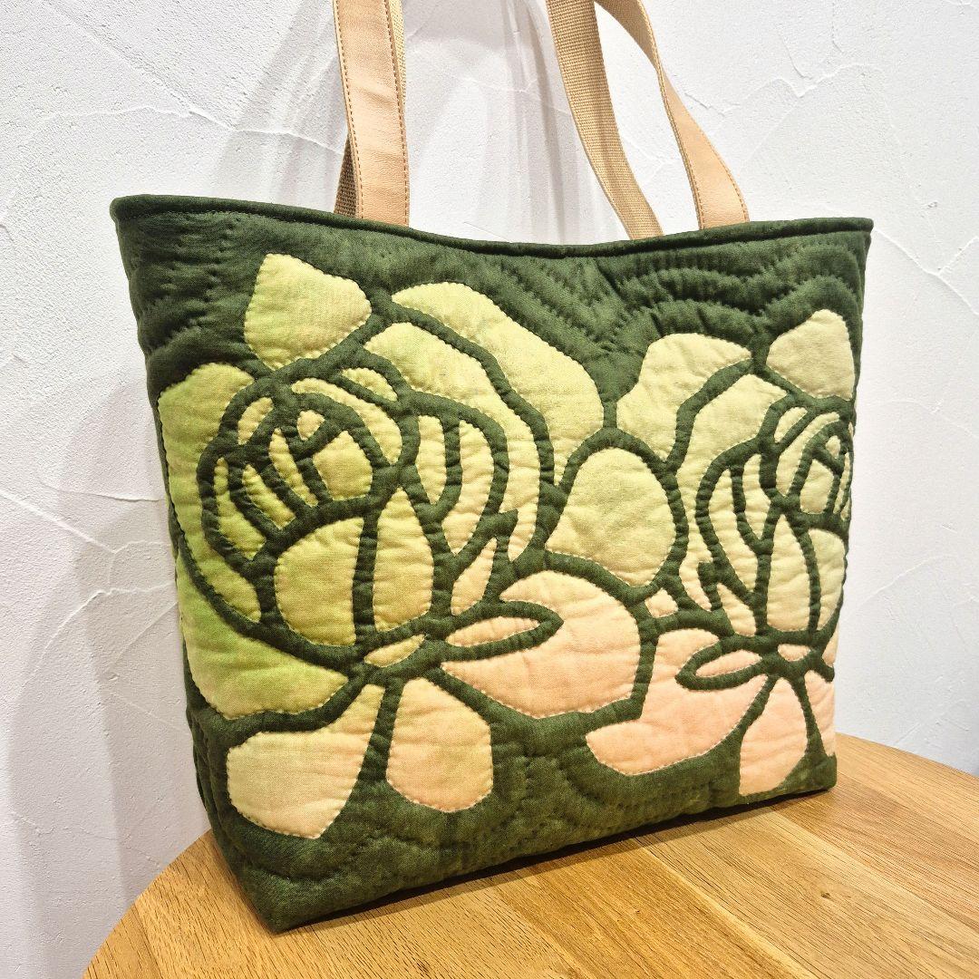NO.218 ハワイアンキルト トートバッグ ハンドメイド ロケラニ(薔薇)♪
