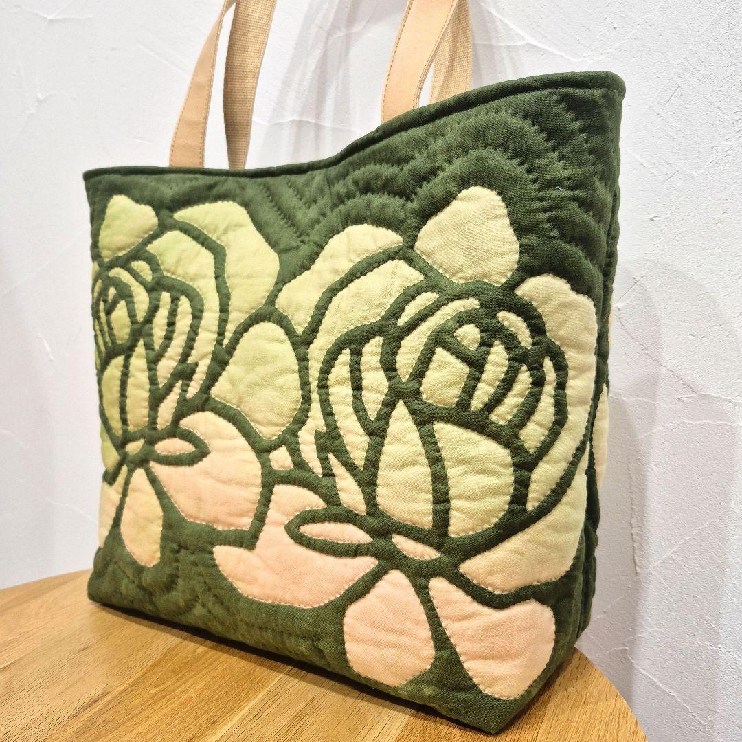 NO.218 ハワイアンキルト トートバッグ ハンドメイド ロケラニ(薔薇)♪