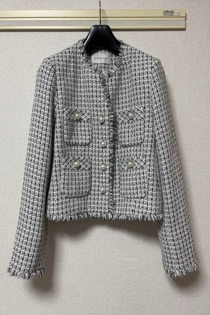 ピンキーアンドダイアン◆ツイードセットアップジャケット モノトーン 38