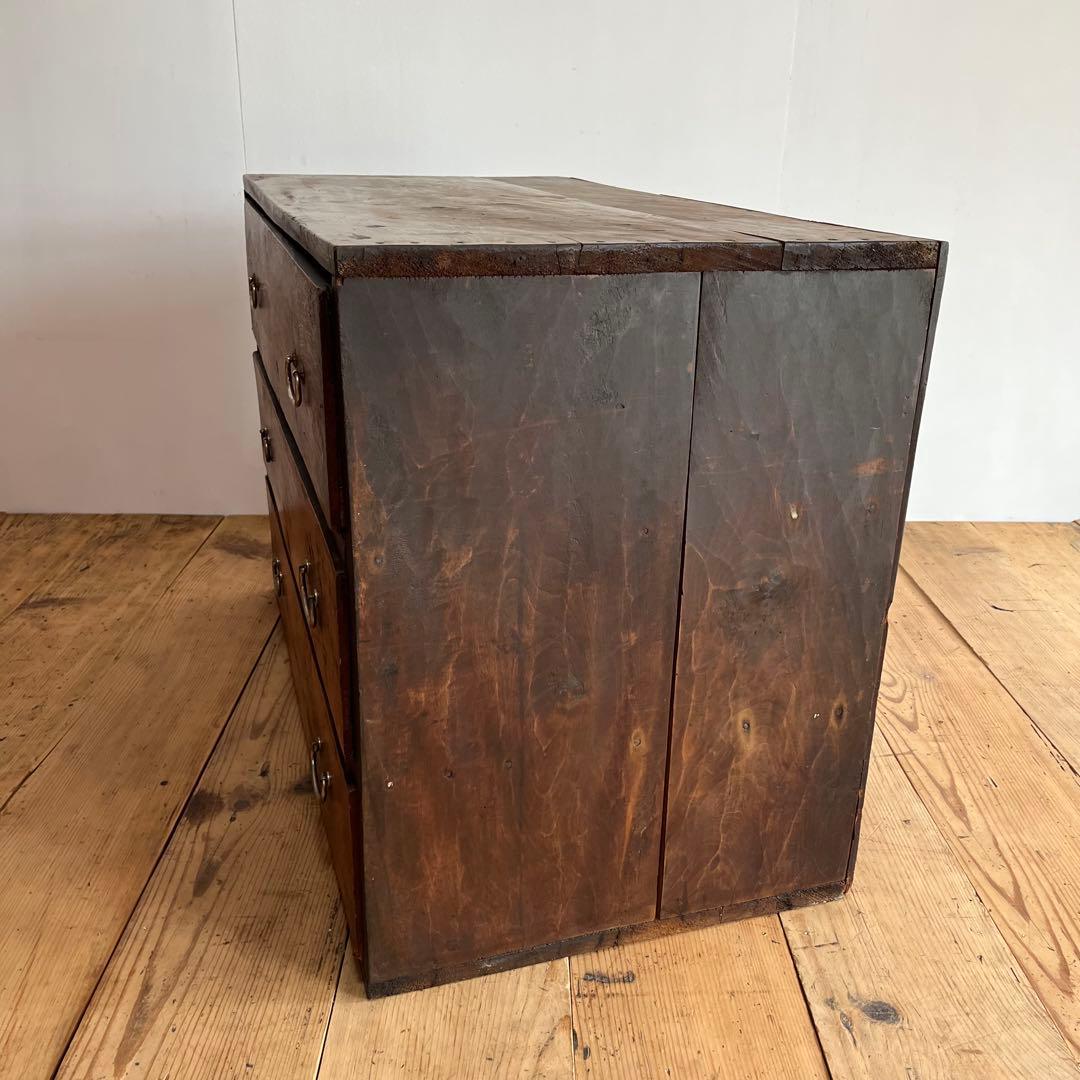 アンティーク チェスト 箪笥 ローボード テレビ台 昭和レトロ 3段 無垢材