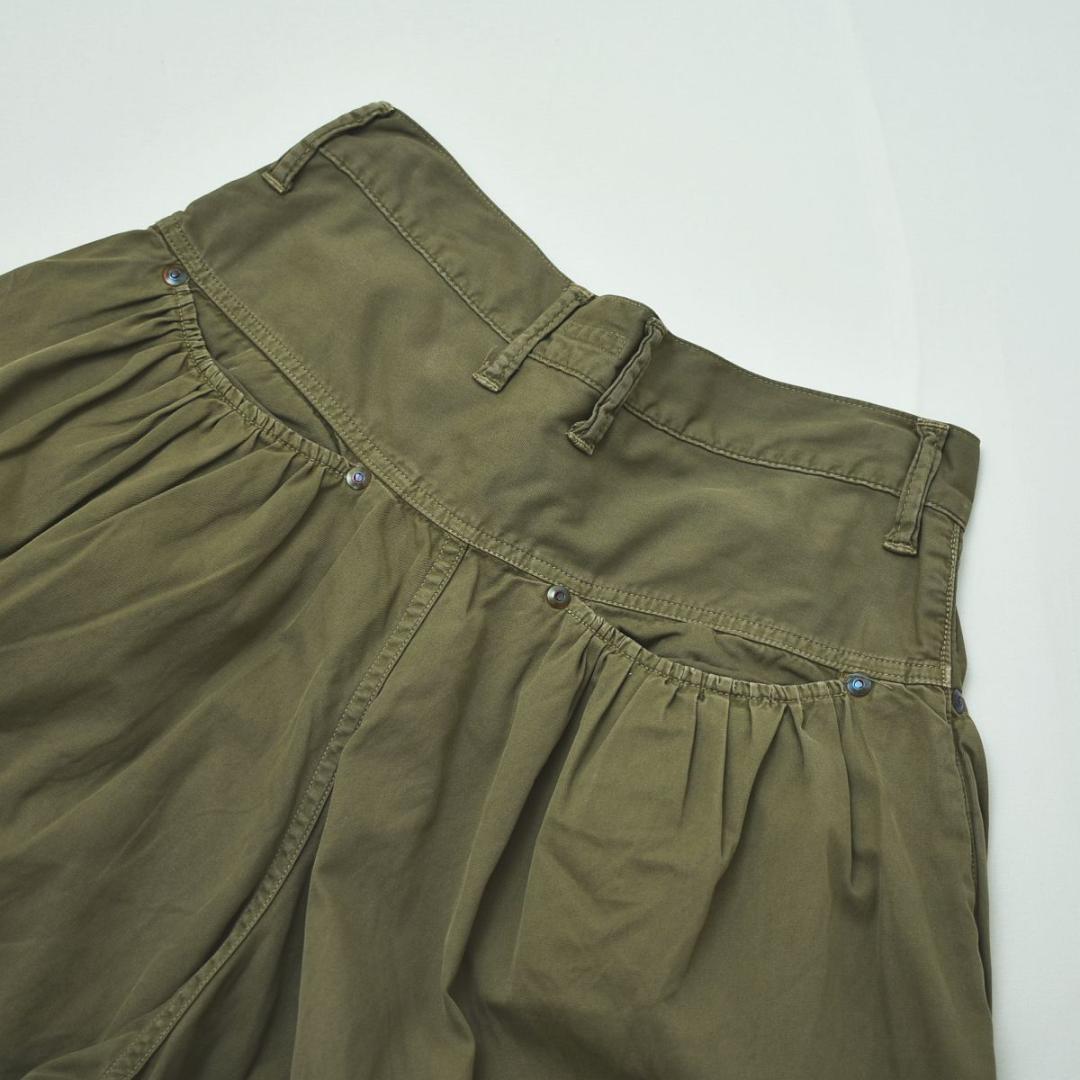 キャピタル KAPITAL ガチャポケット ワイドパンツ オリーブ 女性用 ♪