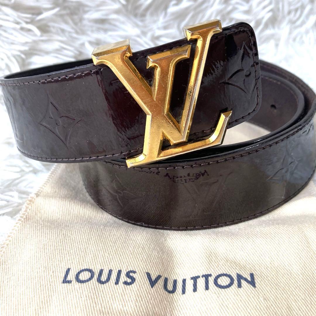 LOUIS VUITTON ルイヴィトン モノグラムヴェルニ ベルト ボルドー
