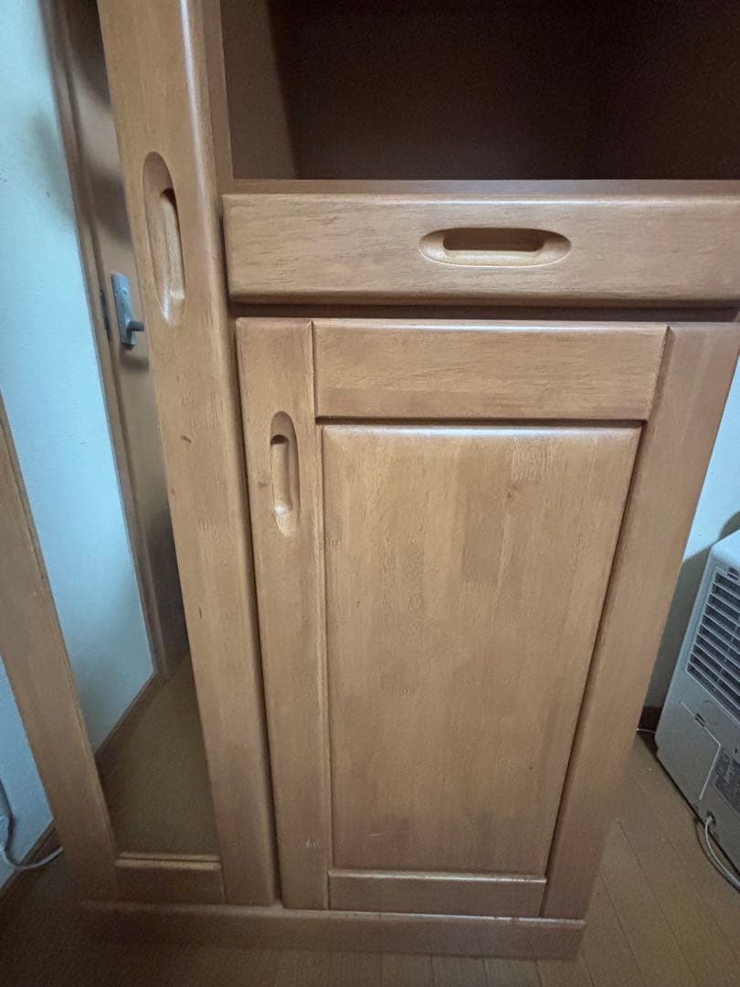 下駄箱　木製靴箱 鏡付き 棚付き 引き出しあり