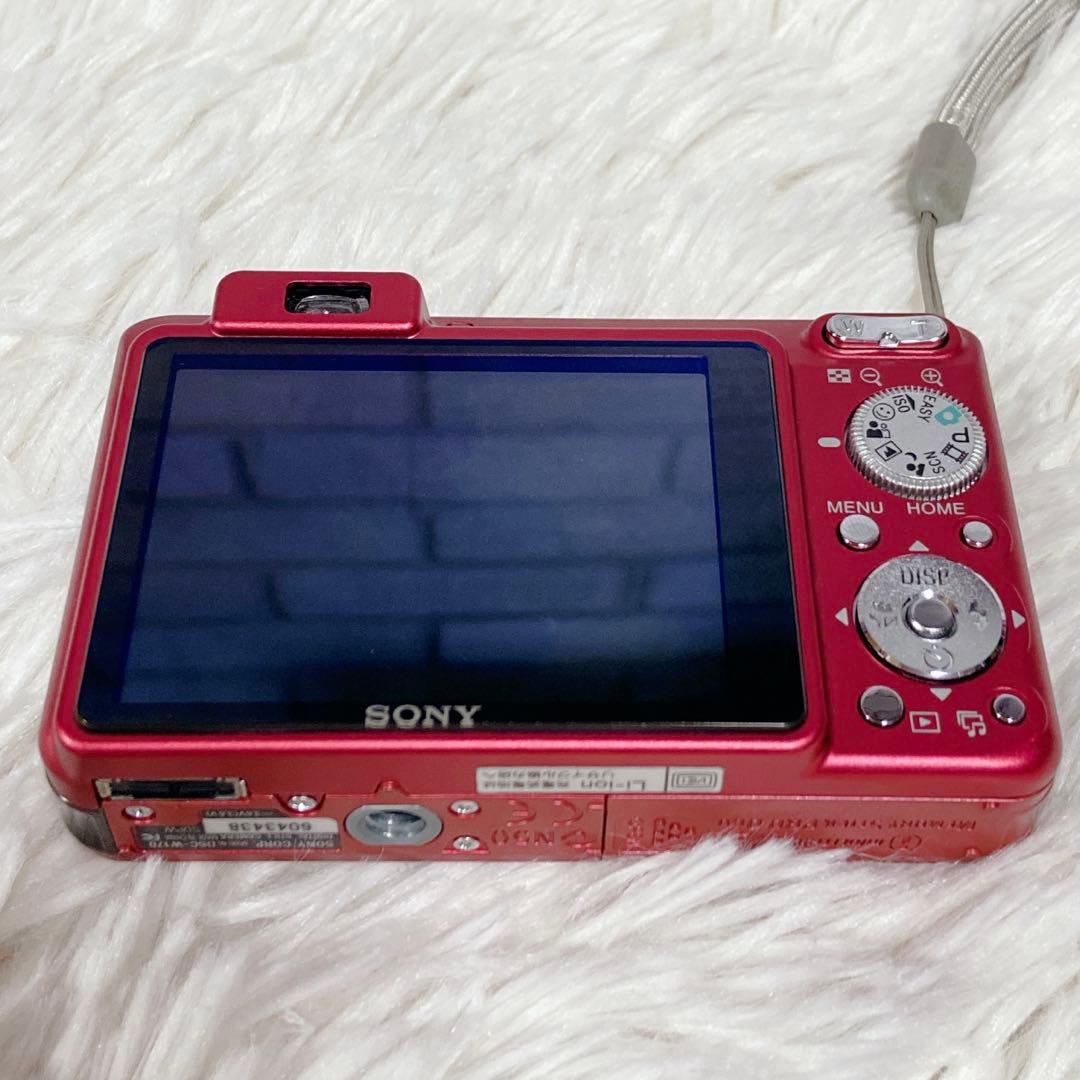【極美品】 SONY ソニー DSC-W170 デジカメ バッテリー レッド